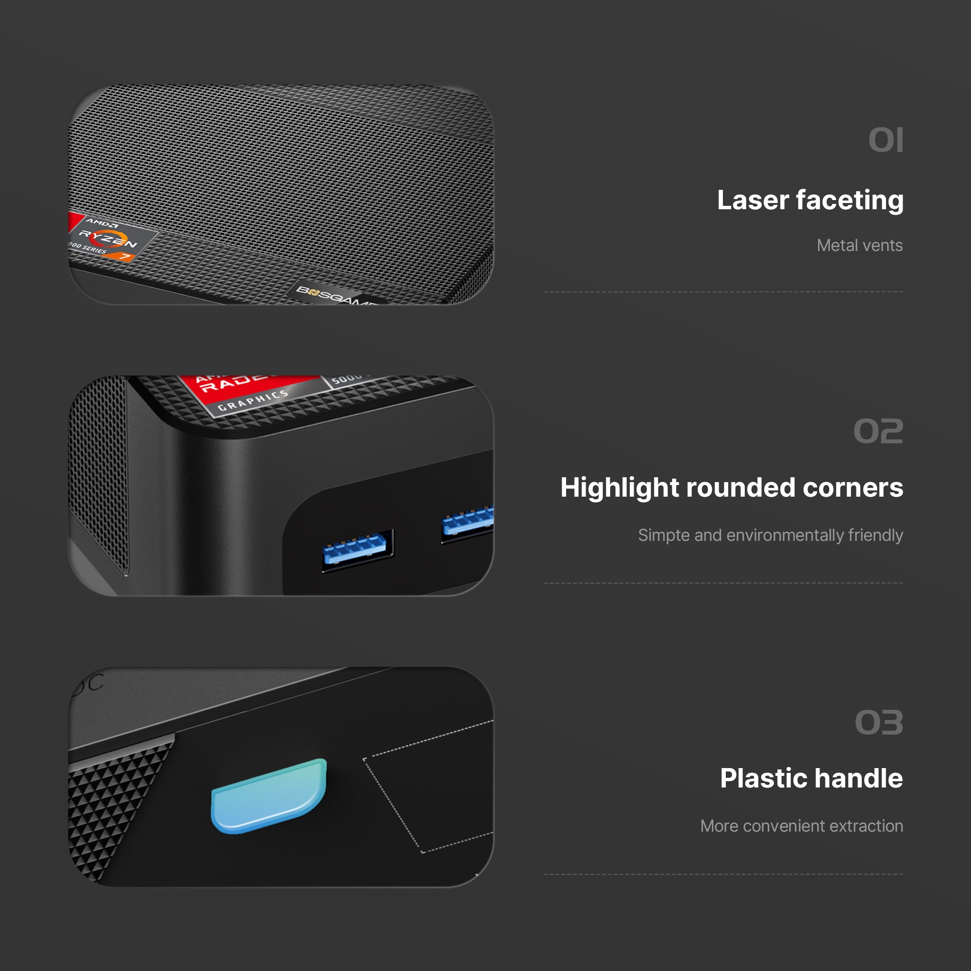 Bosgame P4Plus mini pc, AMD Ryzen7 5825U Processor, 16GB DDR4+512GB SSD