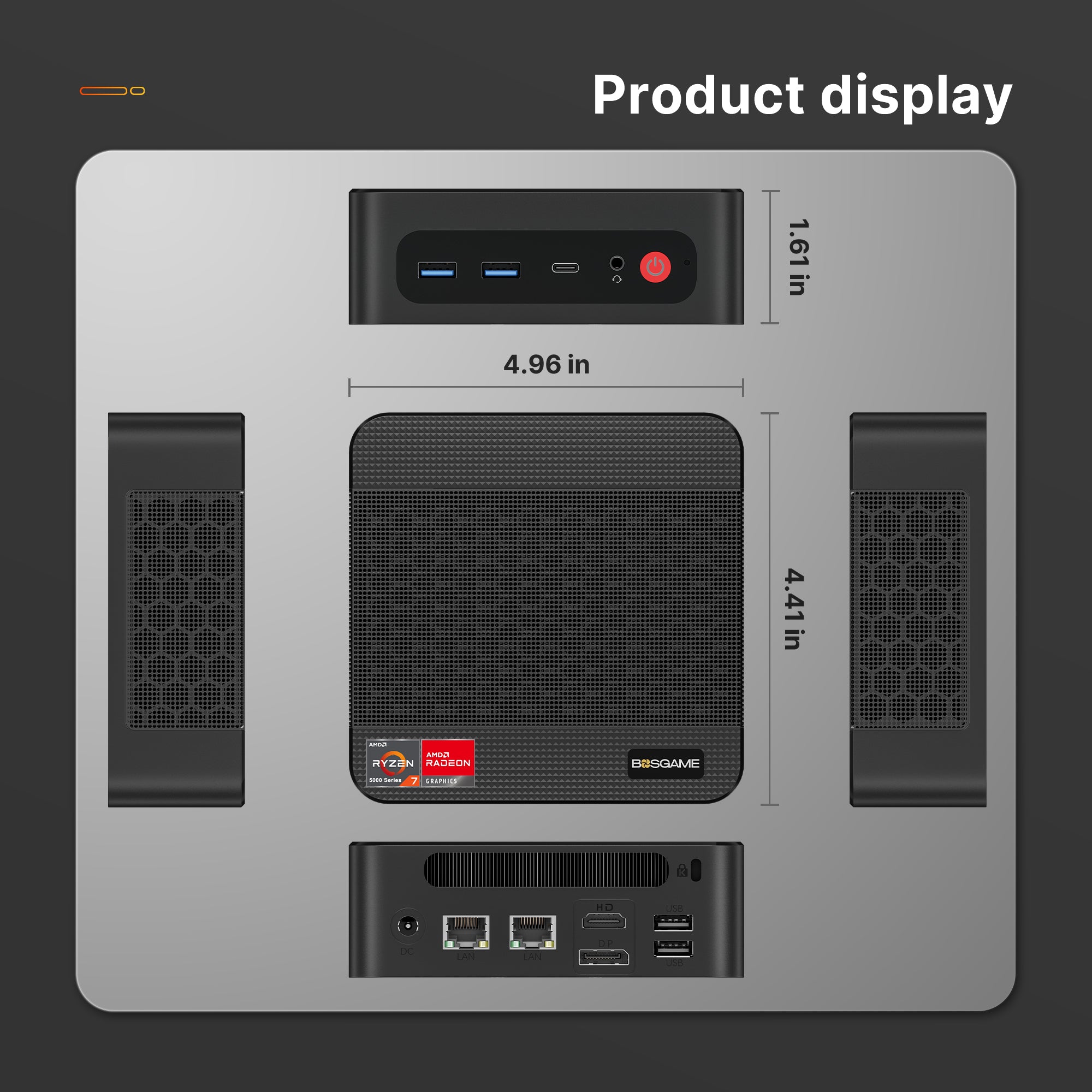 Bosgame P4Plus mini pc, AMD Ryzen7 5825U Processor, 16GB DDR4+512GB SSD