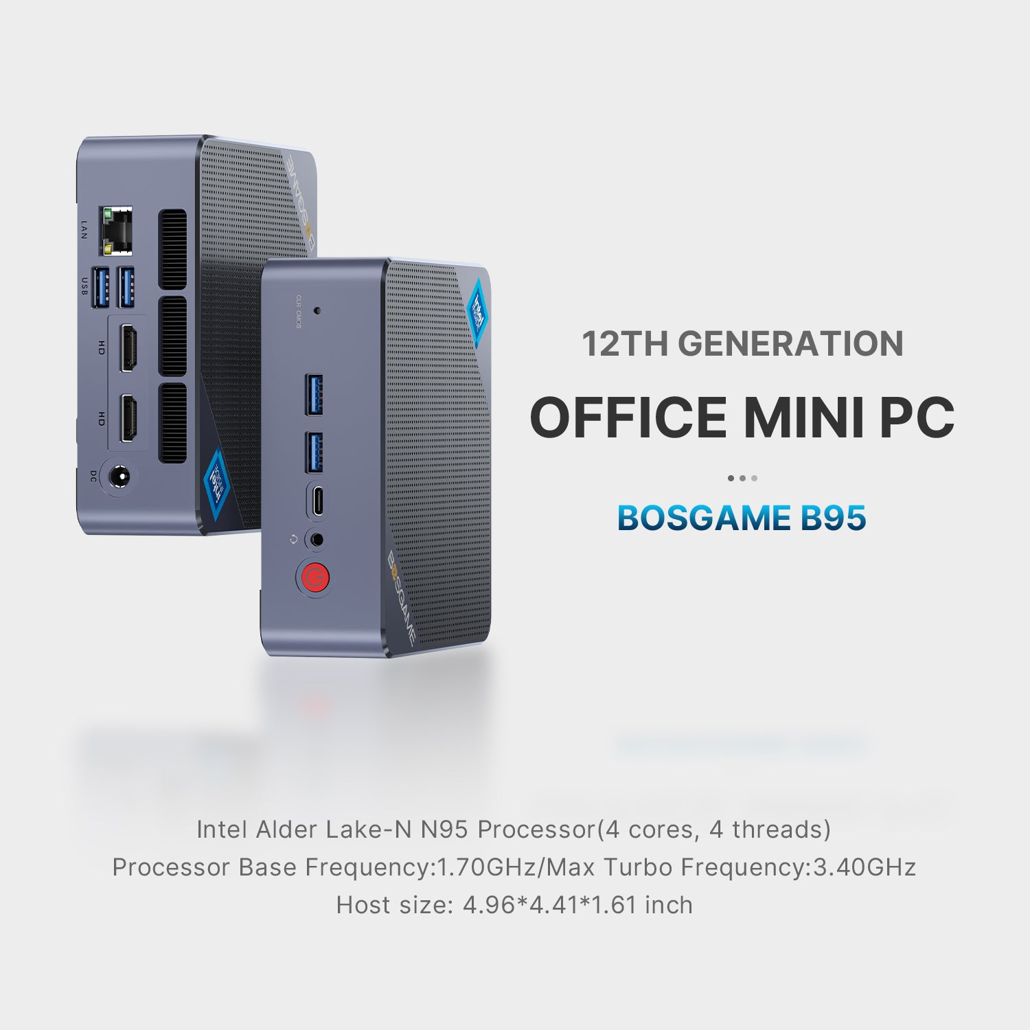 BOSGAME Ubuntu OS Mini PC_Intel N95, pre-installed with Ubuntu 22.04