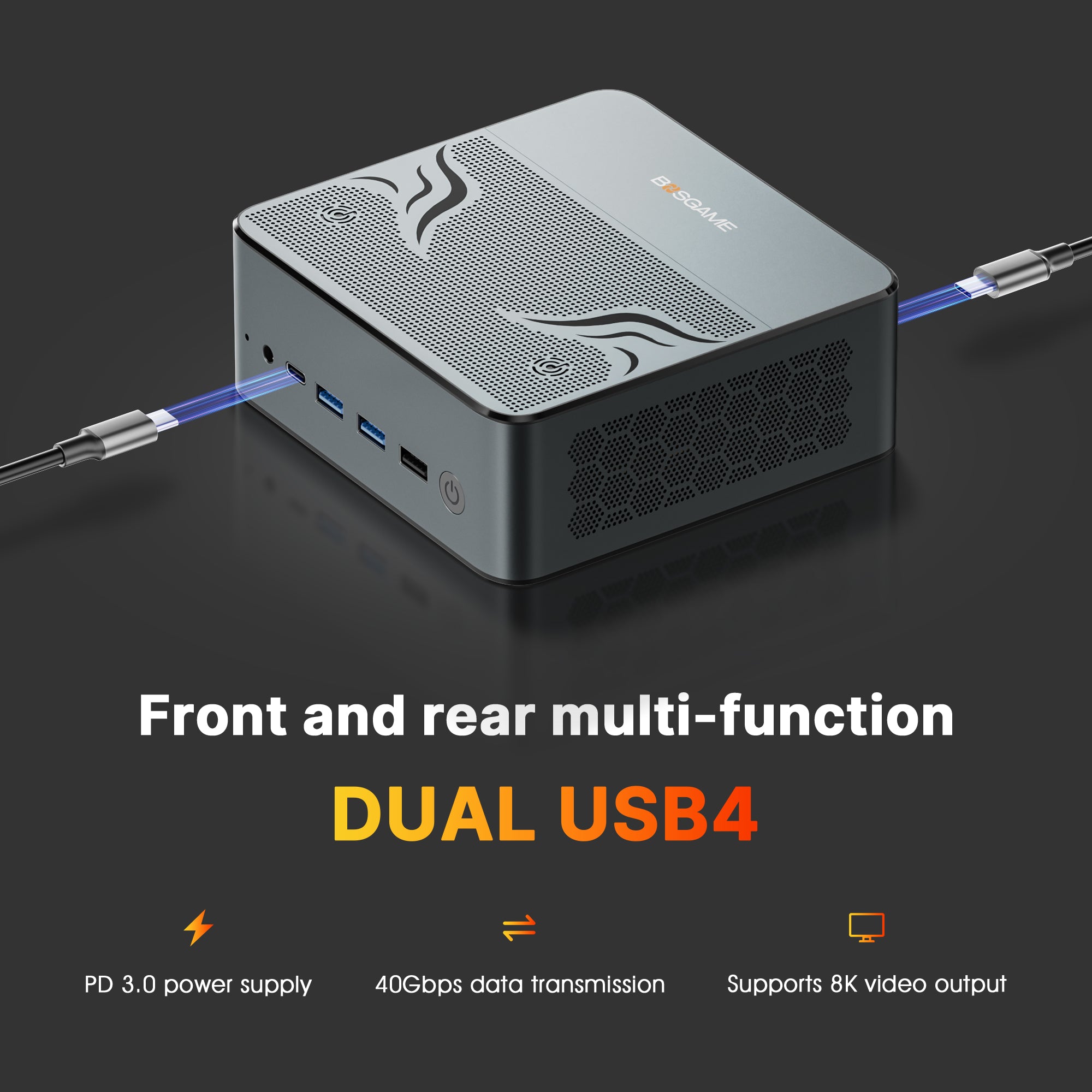 BOSGAME Mini Gaming PC M2, Bulit in Speaker, Powred by AMD Ryzen 9 7940HS Processor, 32GB DDR5 1TB NVMe SSD