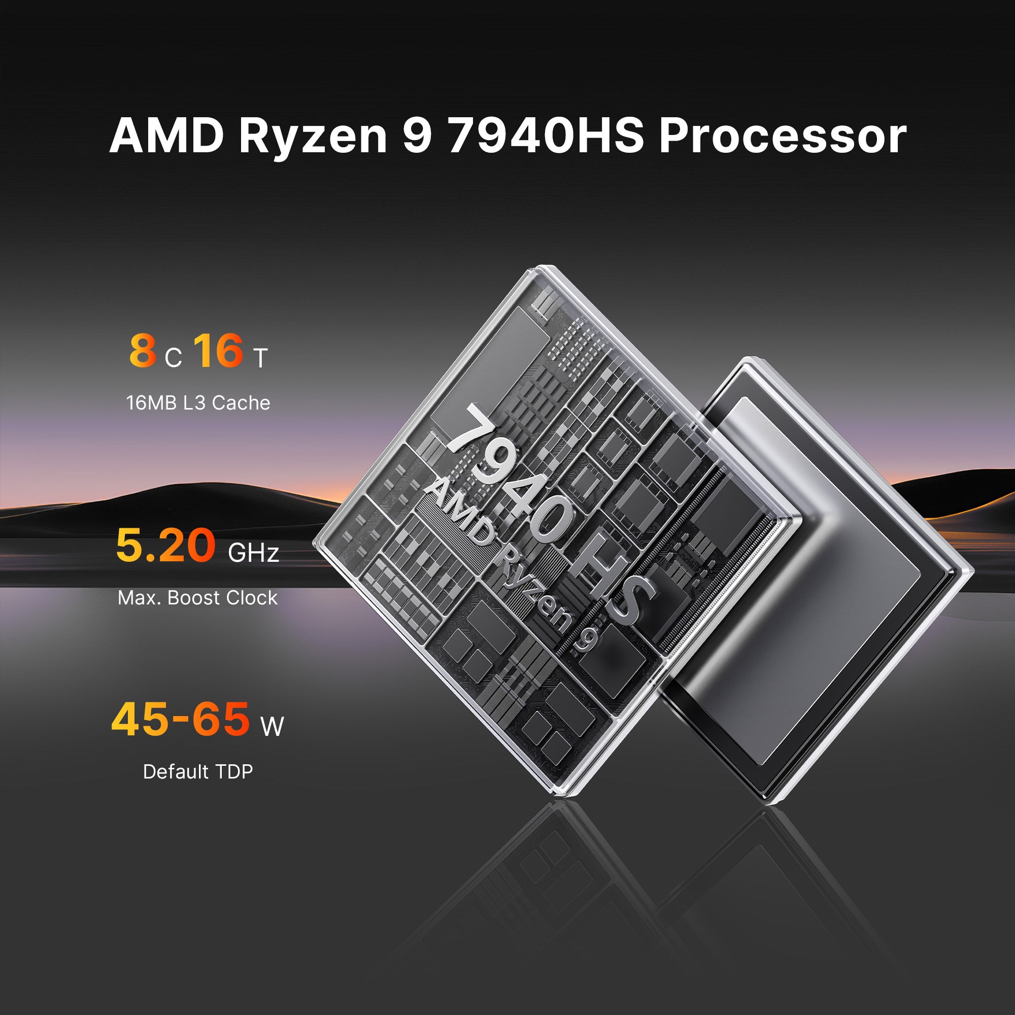 BOSGAME Mini Gaming PC M2, Bulit in Speaker, Powred by AMD Ryzen 9 7940HS Processor, 32GB DDR5 1TB NVMe SSD