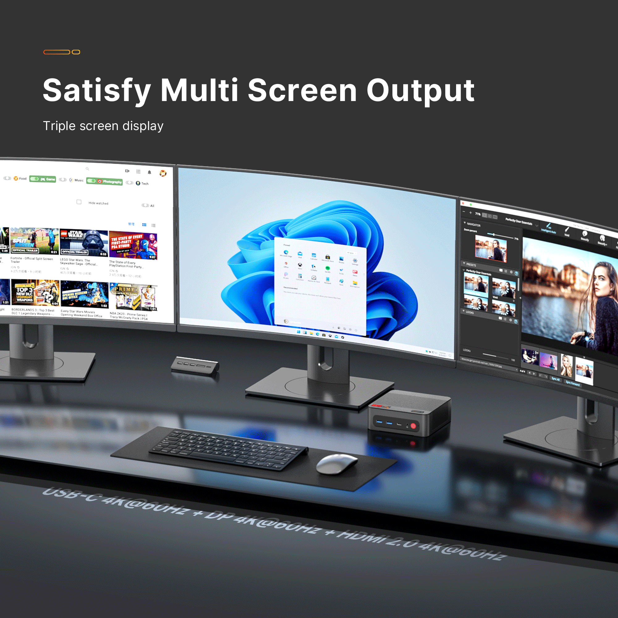 Bosgame P4Plus mini pc, AMD Ryzen7 5825U Processor, 16GB DDR4+512GB SSD