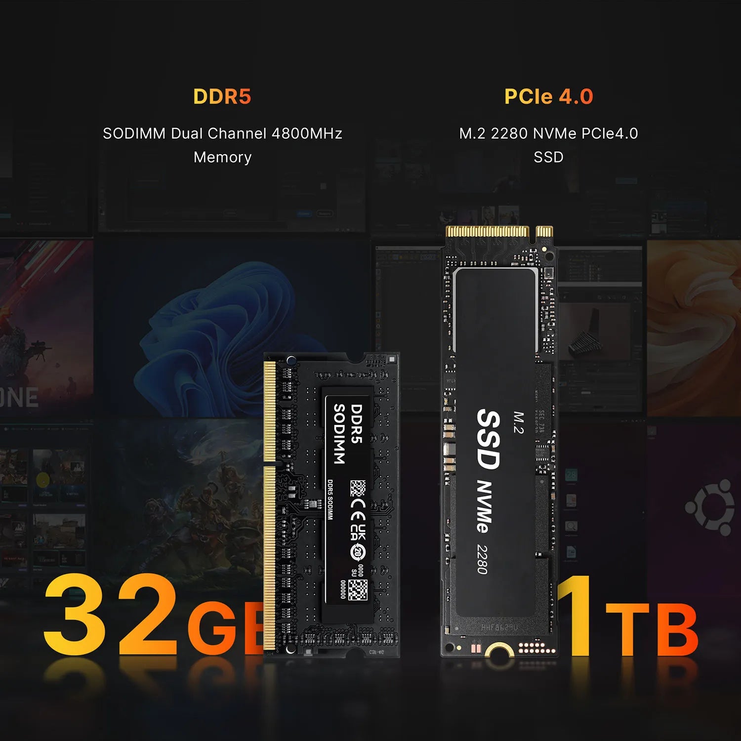 BOSGAME Mini Gaming PC P3, Powered by AMD Ryzen 9 6900HX，32GB DDR5 1TB NVME SSD/ 16GB DDR5 512GB NVME SSD Optional