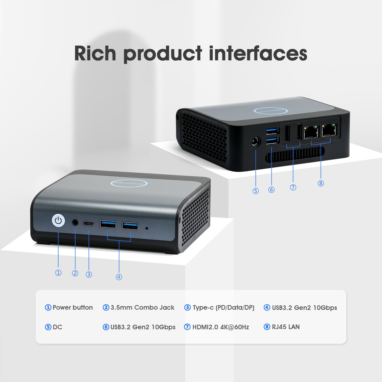 BOSGAME Mini PC E1, Intel N100 CPU, Dual 2.5G Lan
