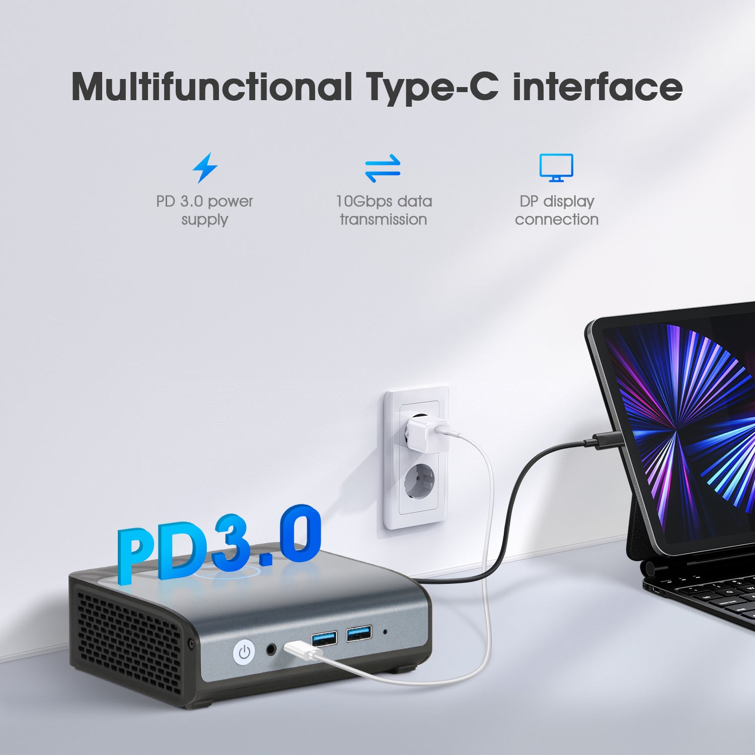 BOSGAME Mini PC E1, Intel N100 CPU, Dual 2.5G Lan