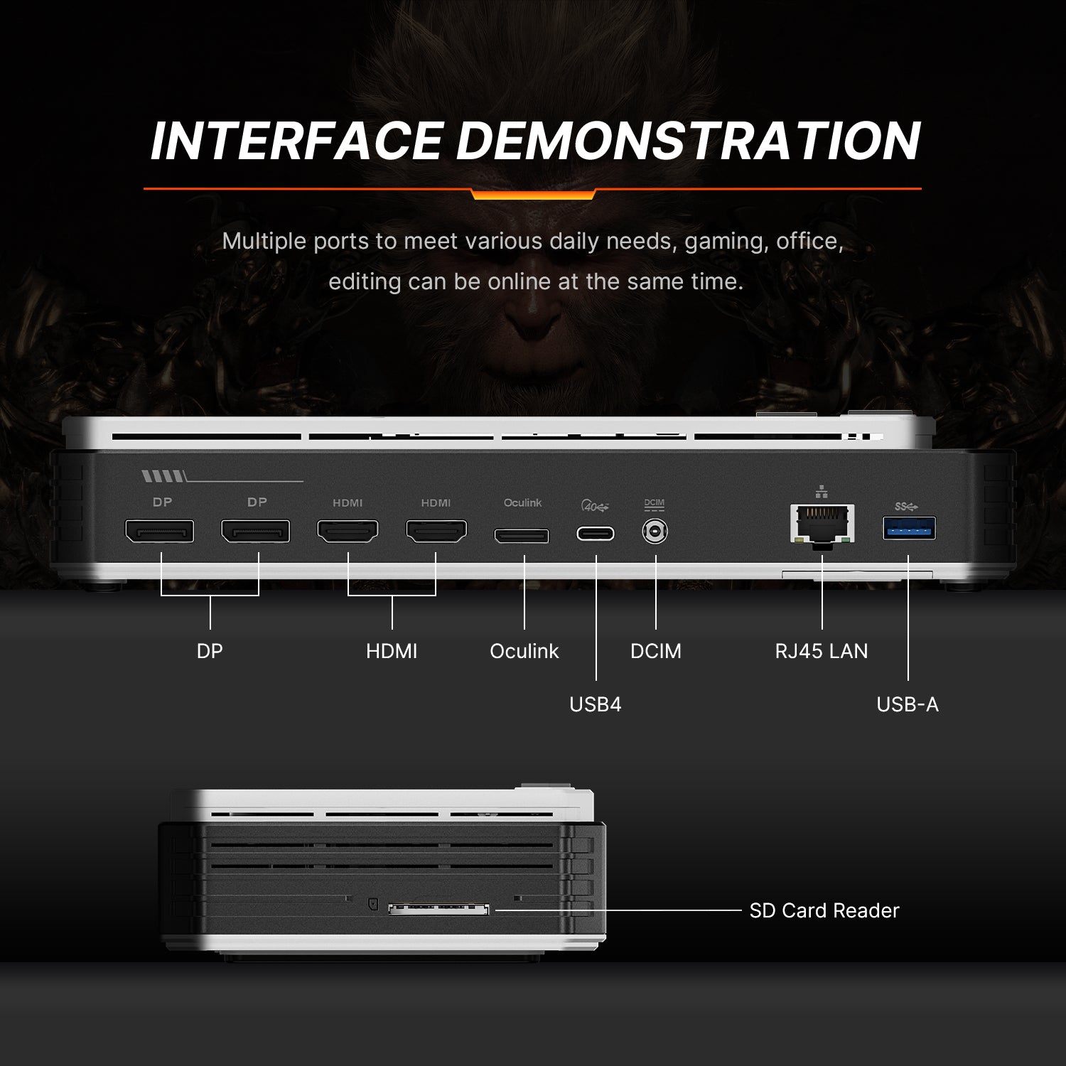 BOSGAME eGPU Docking Station GVP7600, AMD Radeon RX 7600M XT Graphics, I/O Expantion