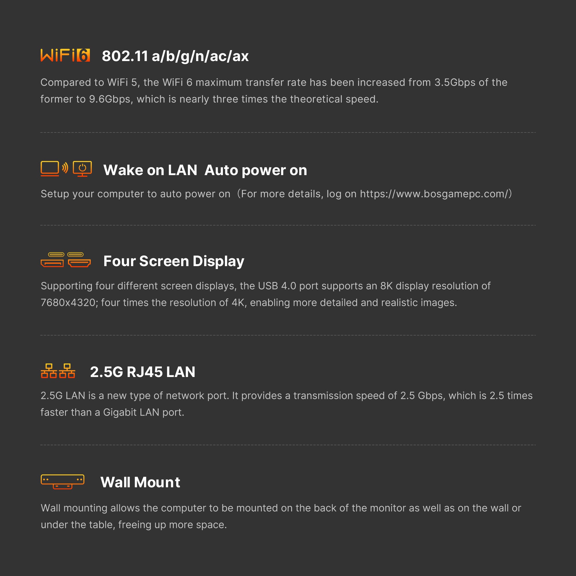 BOSGAME Mini Gaming PC M2, Bulit in Speaker, Powred by AMD Ryzen 9 7940HS Processor, 32GB DDR5 1TB NVMe SSD