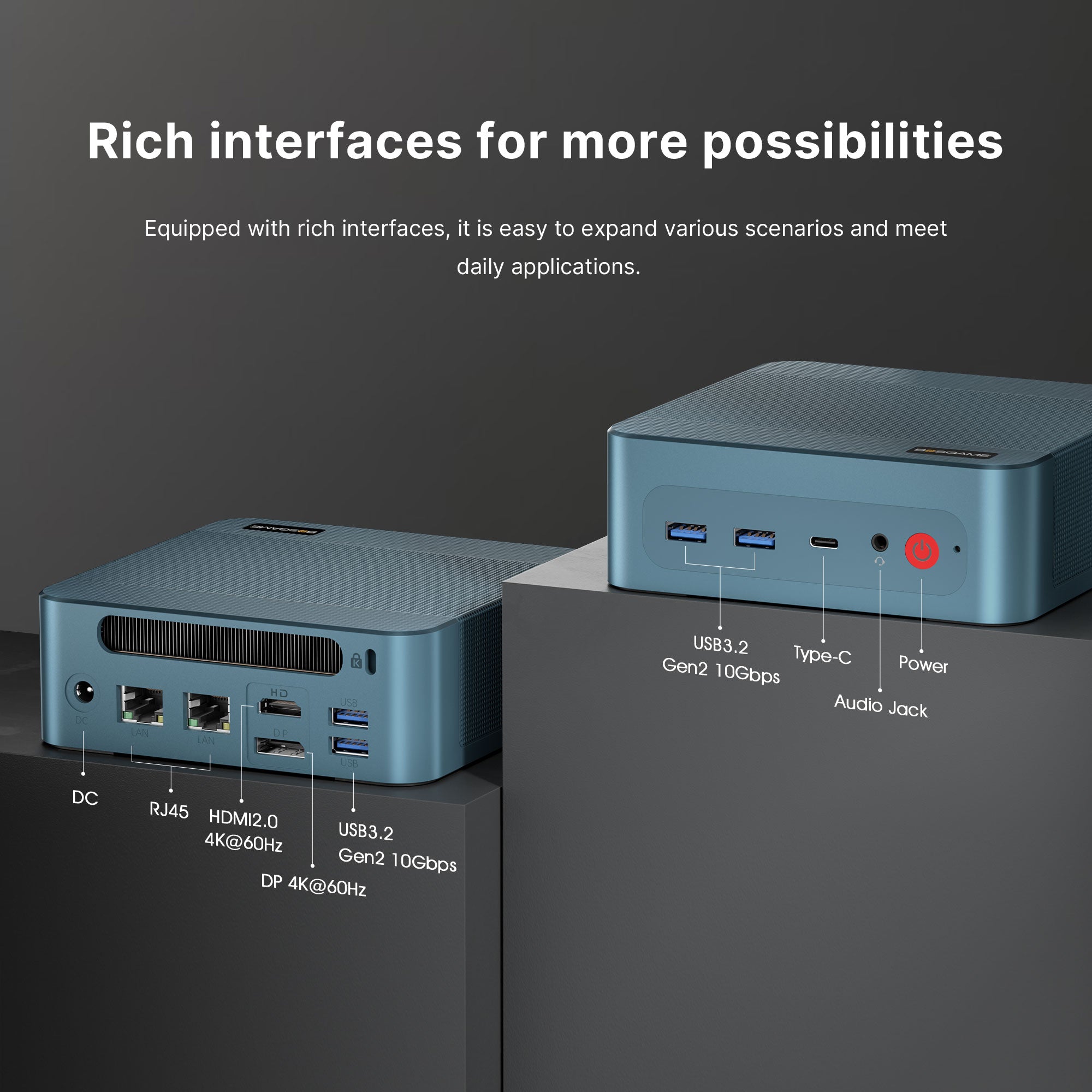 BOSGAME Office Mini PC P2 Lite, Powered by Intel Core-i5 12600H 32GB DDR4 512GB NVME SSD Dual RJ45 Mini PC